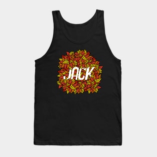 Jack, name with tree leaves. Tank Top